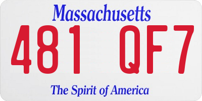MA license plate 481QF7