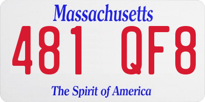 MA license plate 481QF8