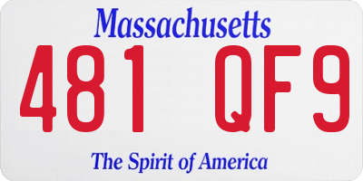 MA license plate 481QF9