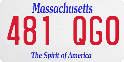MA license plate 481QG0