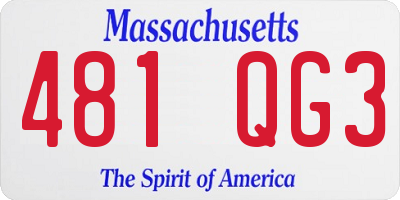 MA license plate 481QG3
