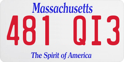 MA license plate 481QI3