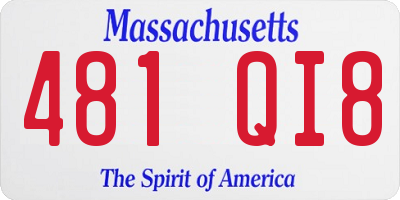 MA license plate 481QI8