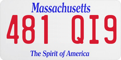 MA license plate 481QI9