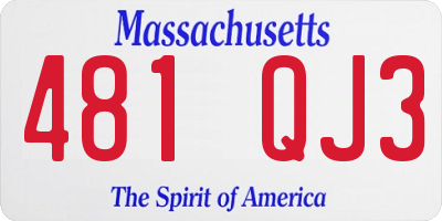 MA license plate 481QJ3