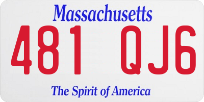 MA license plate 481QJ6