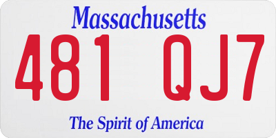 MA license plate 481QJ7
