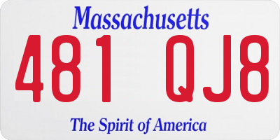 MA license plate 481QJ8