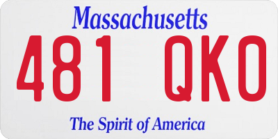 MA license plate 481QK0