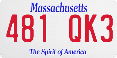 MA license plate 481QK3