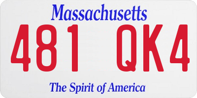 MA license plate 481QK4