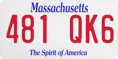 MA license plate 481QK6
