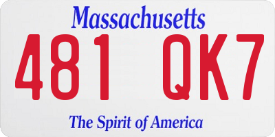 MA license plate 481QK7