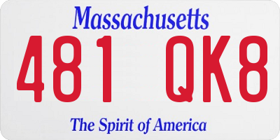 MA license plate 481QK8