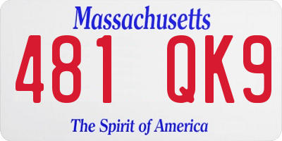 MA license plate 481QK9