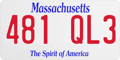 MA license plate 481QL3