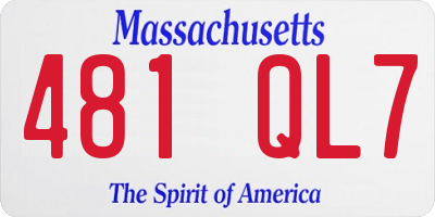 MA license plate 481QL7