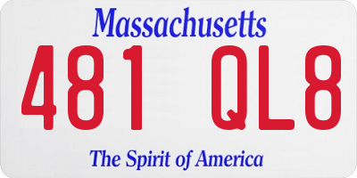 MA license plate 481QL8