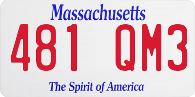 MA license plate 481QM3