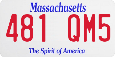 MA license plate 481QM5