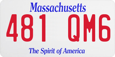MA license plate 481QM6