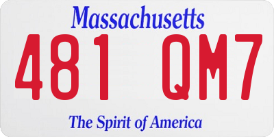 MA license plate 481QM7