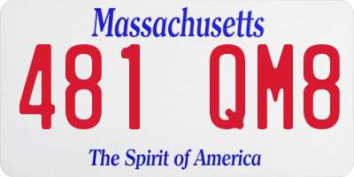 MA license plate 481QM8