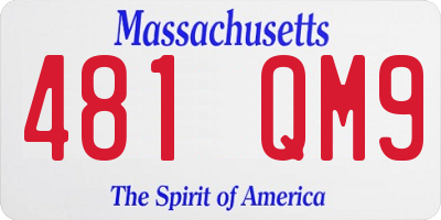 MA license plate 481QM9