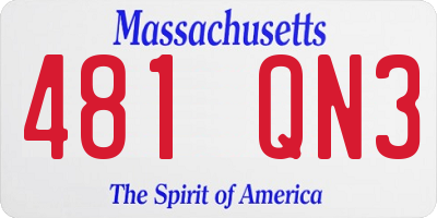 MA license plate 481QN3