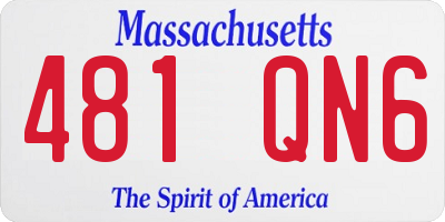MA license plate 481QN6