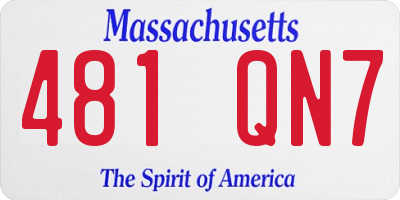 MA license plate 481QN7
