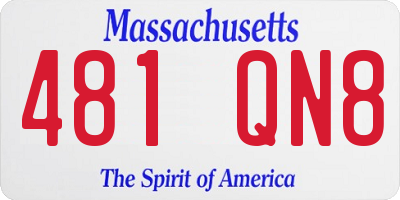 MA license plate 481QN8