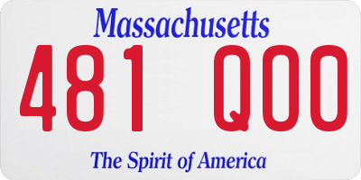 MA license plate 481QO0