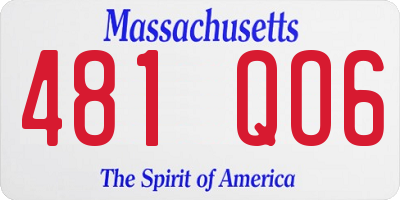 MA license plate 481QO6