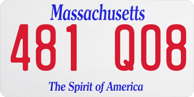 MA license plate 481QO8