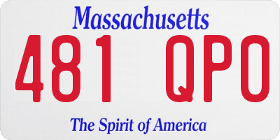 MA license plate 481QP0