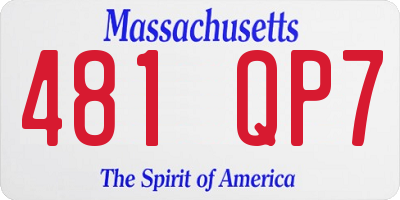 MA license plate 481QP7