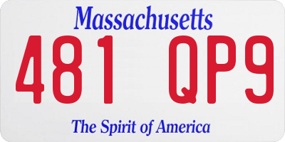 MA license plate 481QP9