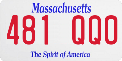 MA license plate 481QQ0