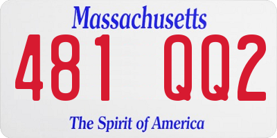 MA license plate 481QQ2