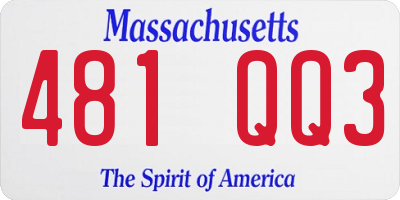 MA license plate 481QQ3