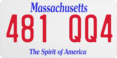 MA license plate 481QQ4