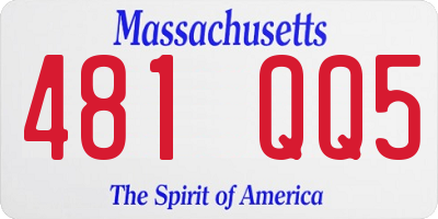 MA license plate 481QQ5