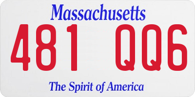 MA license plate 481QQ6