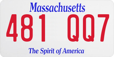MA license plate 481QQ7