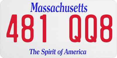 MA license plate 481QQ8