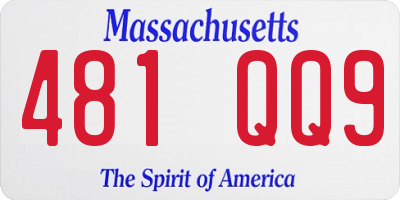 MA license plate 481QQ9