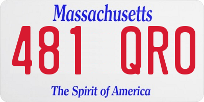 MA license plate 481QR0