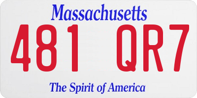 MA license plate 481QR7
