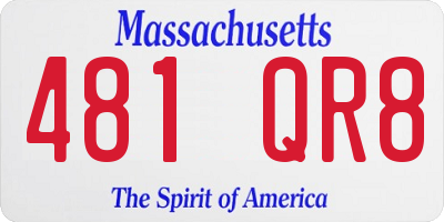 MA license plate 481QR8